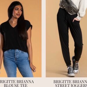 Bridgette Brianna From Sexy Modest.com. Blouse Tee and Street Joggers.